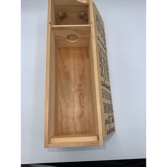 Natural Wooden Wine Red Crate with Handle with Sliding Cover Classy 31-08 - Picture 15 of 16